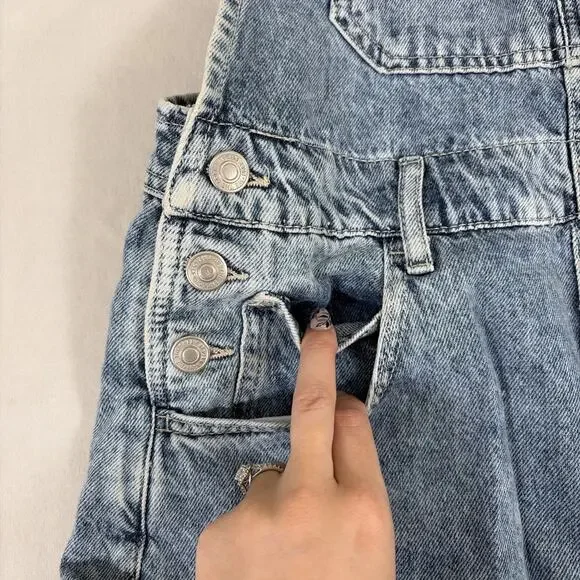 Free People We The Free Ziggy Denim Overall Straight Leg Bibs Women’s Size Small - Picture 8 of 16